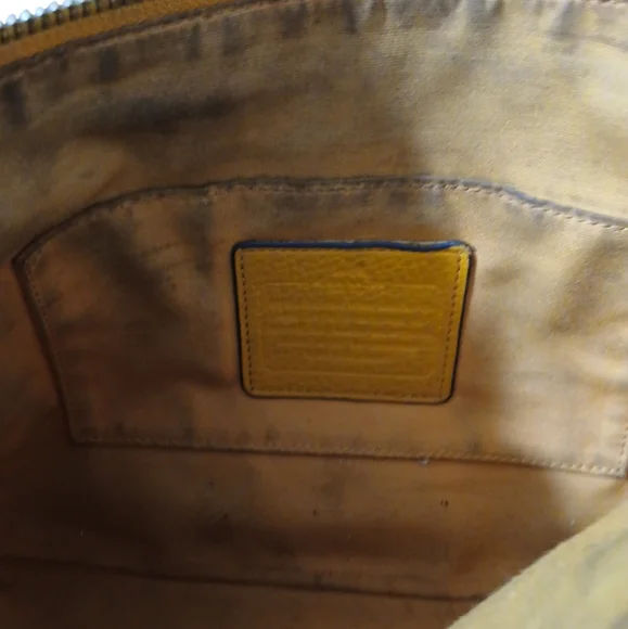 Coach Carrie Orange Pebbked Leather Handbag - Picture 8 of 13